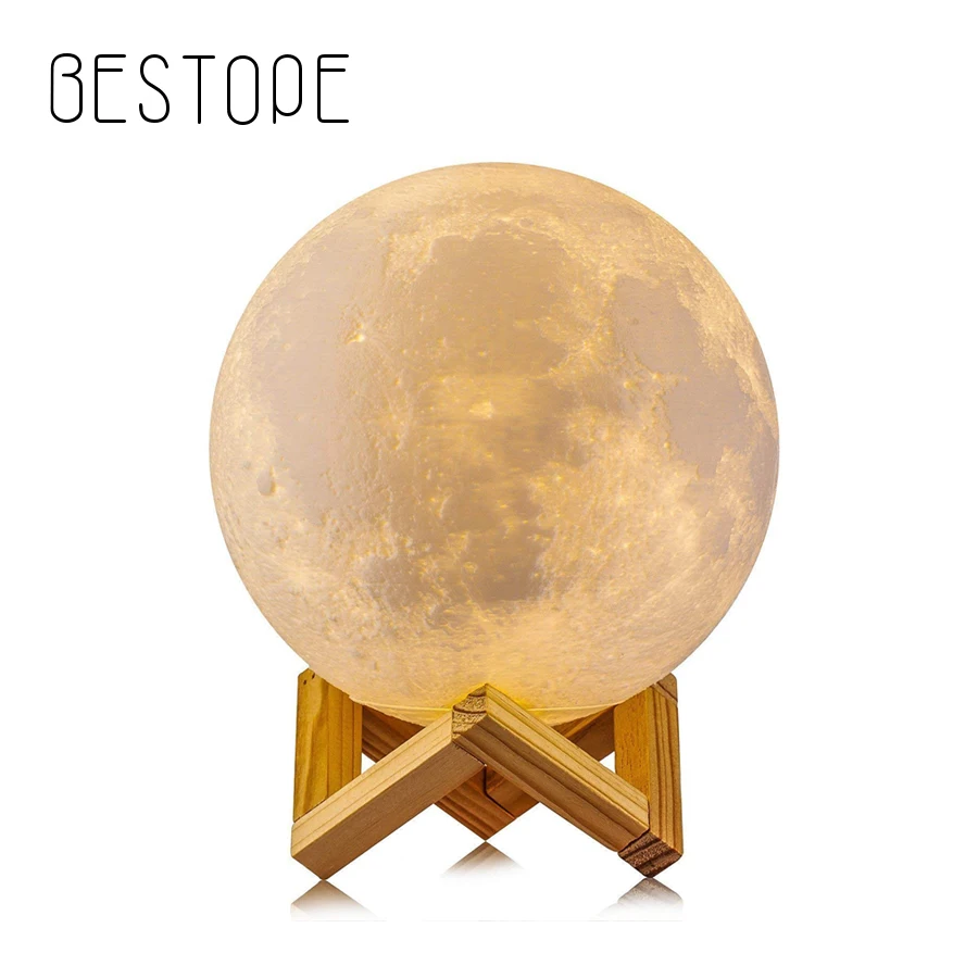 

Rechargeable LED Night Lamp 3D Printing Moon Lamp Home Decor Creative Night Light Led Color Changing Night Lamp Novelty Gift