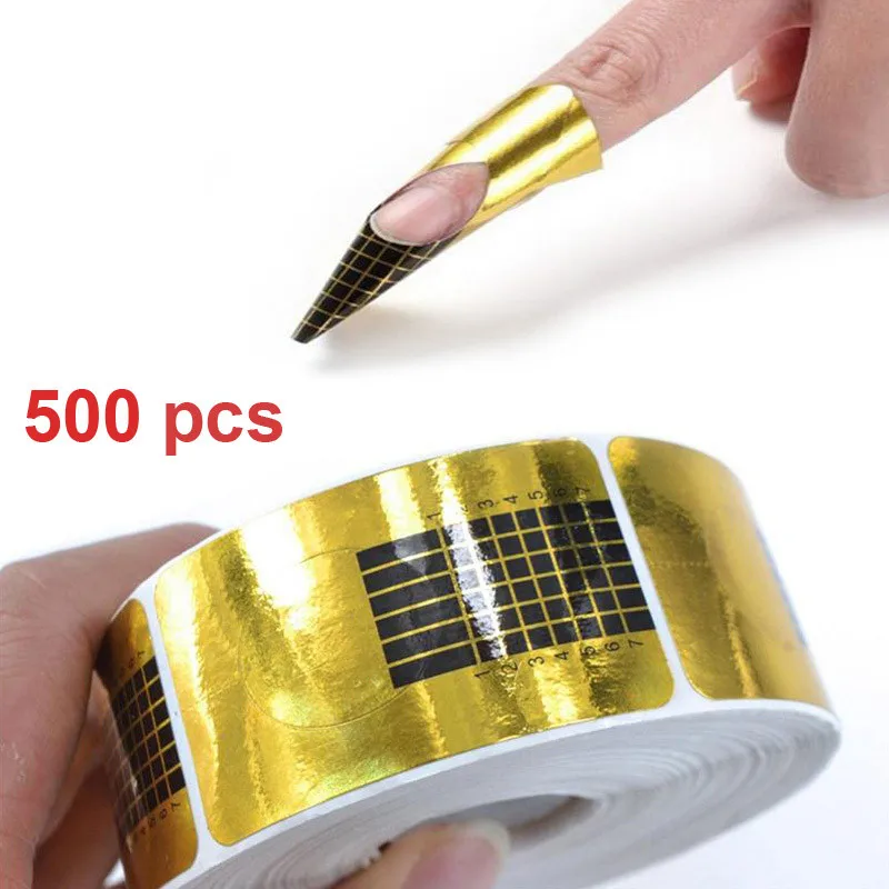 

Natural Color/White False Nails + 500Pcs Nail Art Tips Acrylic UV Gel DIY Guide Tool Tips Decoration Extension Stickers