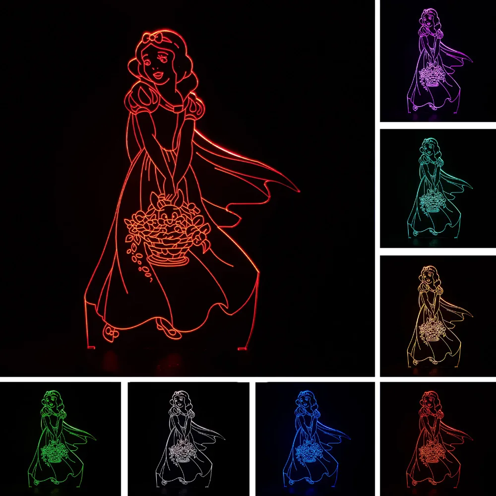 Luzes da Noite 3d bonito e elegante menina Fonte de Luz : Lâmpadas Led
