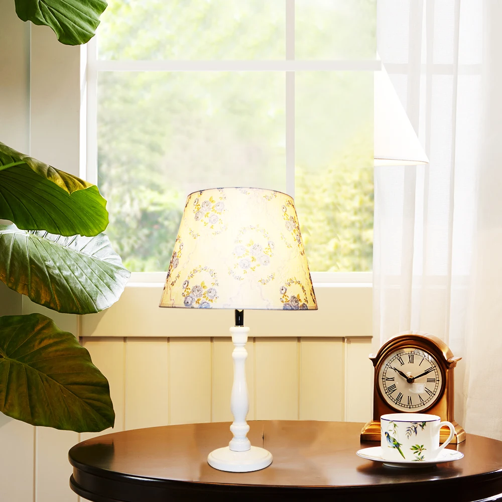 Современный художественный стиль ткани деревянный стол свет Винтаж E27 светодиодный 220 В лампа для стола для чтения прикроватный Ресторан кабинет офис