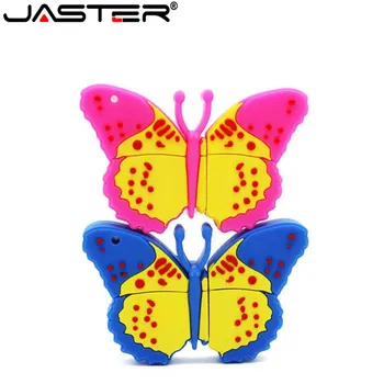 

JASTER Lovely butterfly model usb flash drive usb 2.0 cute keychain memory stick u diskl pendrive 4gb 8gb 16gb 32gb 64GB
