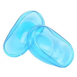 2 пары/4 шт. прозрачный силиконовый чехол уха краска для волос щит защита салон новый стиль аксессуары Цвет синий