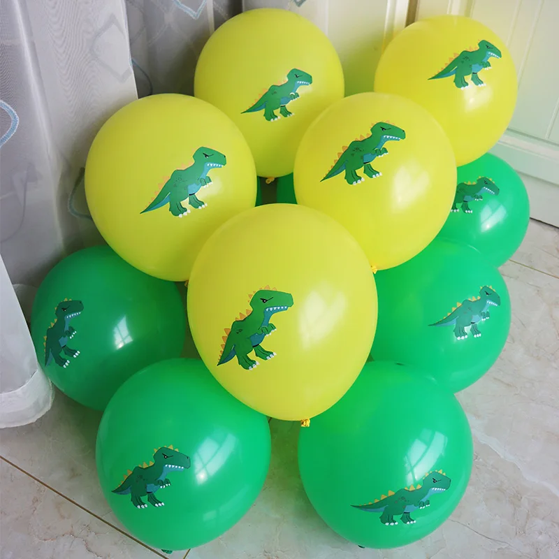 10 шт. дюймов 12 дюймов мультфильм Динозавр зеленый желтый шар Baby Shower детская вечеринка с днем вечерние рождения шар Вечеринка DIY украшения
