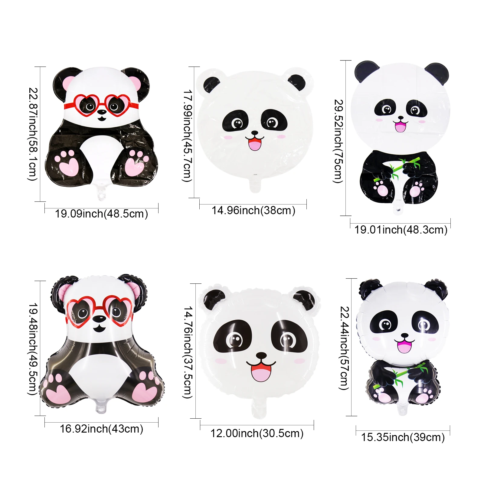 1, комплект с рисунком панды счастливый плакат "с днем рождения" Панда шар из алюминиевой фольги мило украшения для капкейков День рождения Детские украшения для вечеринки сделанные своими руками