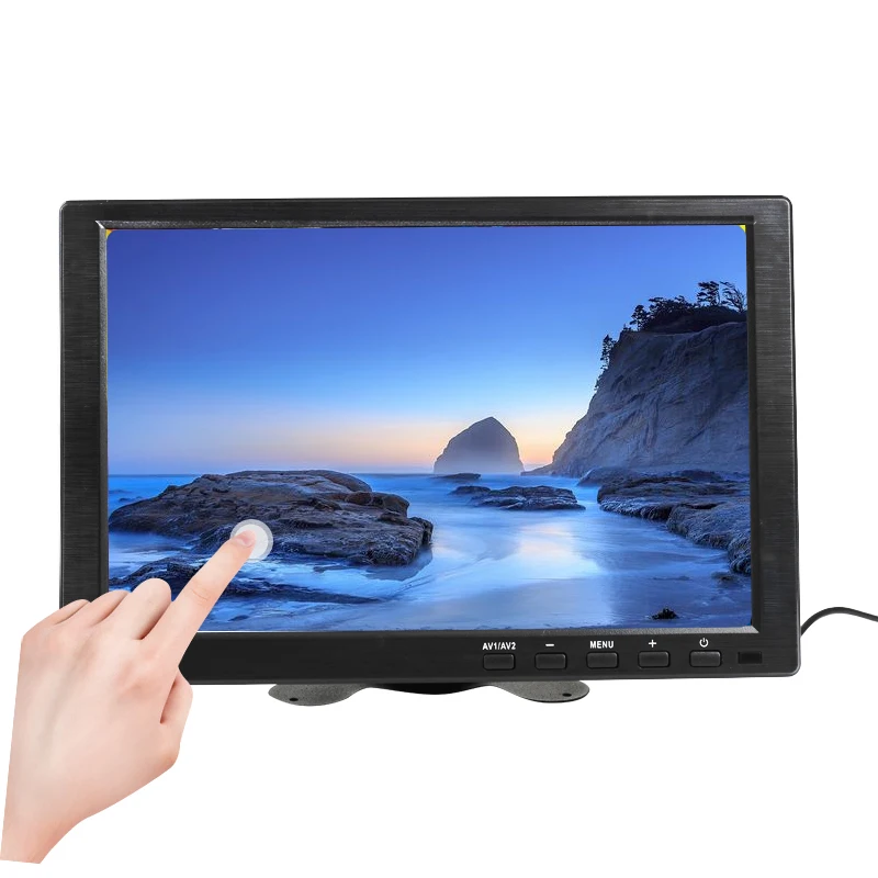  10.1 Inch 1280x800 LCD Touch Mini Computer Display LED Screen 2Channel Video Input Security Monitor