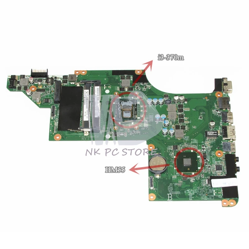 637212-001 Notebook PC Main Board For HP DV6 DV6-3000 Motherboard System Board DALX6HMB6C0 i3-370m CPU DDR3