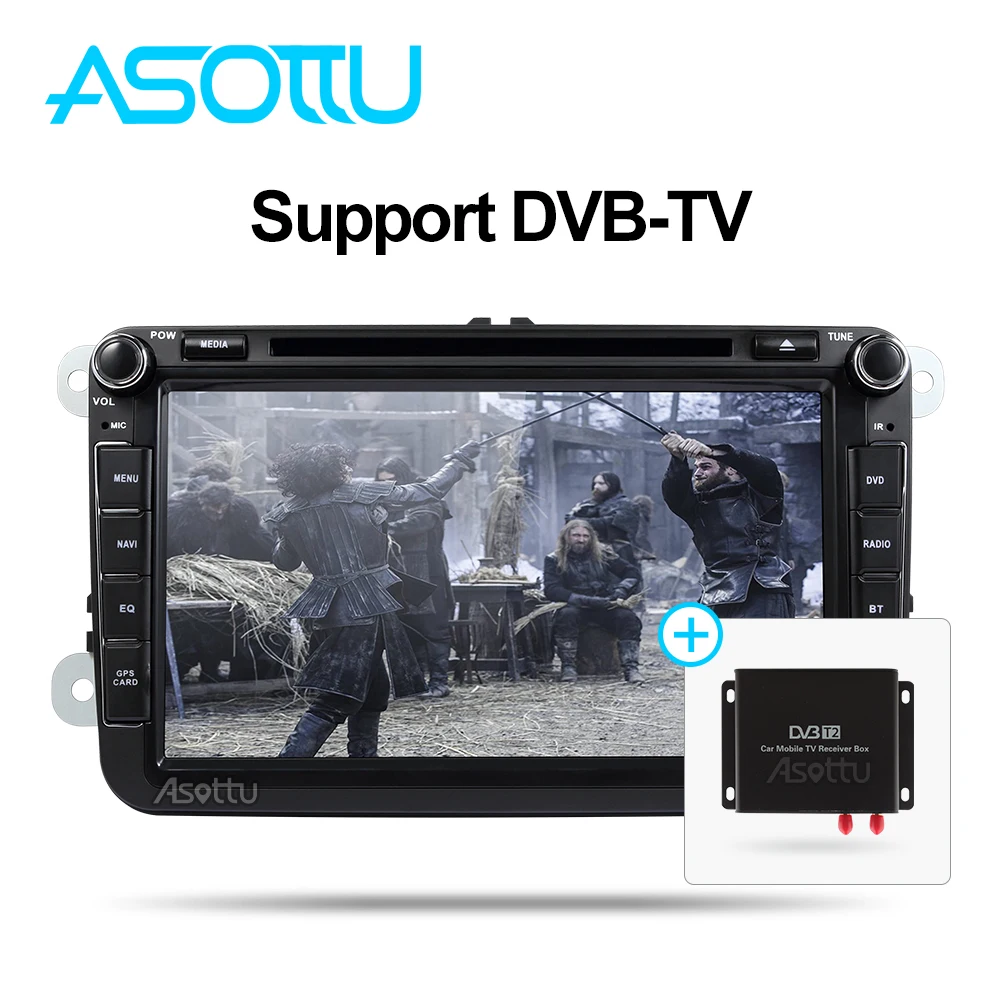 Sale Asottu KCDZ8071 2G+32GB 1024*600 car dvd player for skoda VW  POLO GOLF 5 6 PASSAT CC JETTA TIGUAN TOURAN Fabia Caddy gps palyer 4