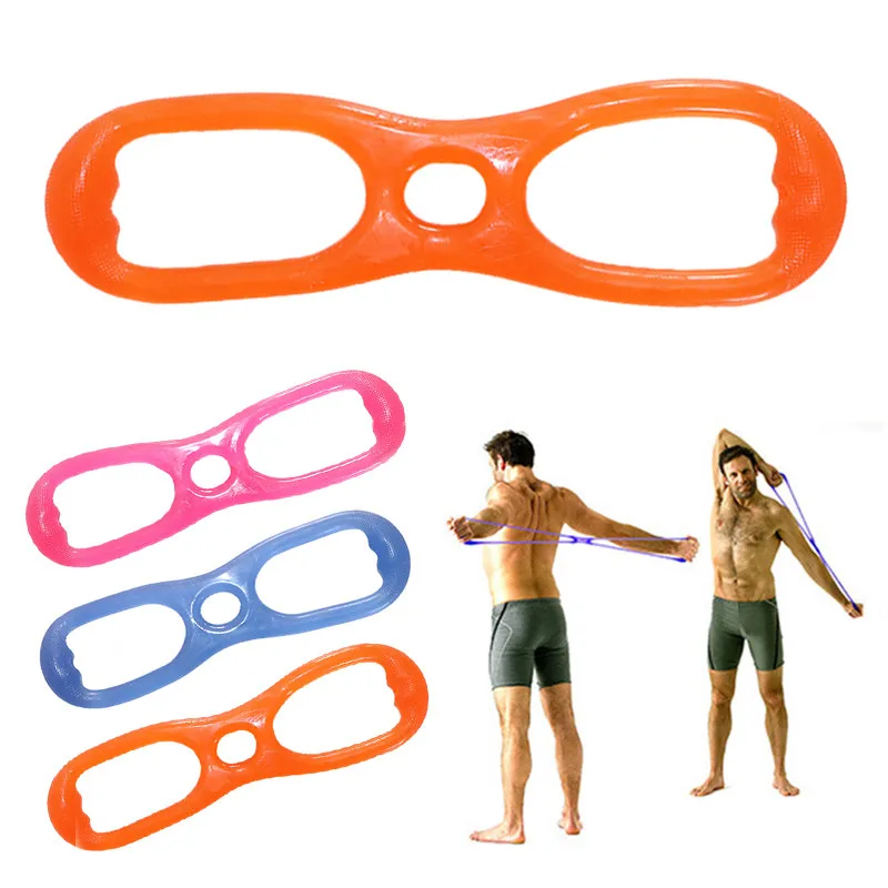 1PCS Silicone Yoga Drawstring Chest Expander Silicone Fitness Elastic Drawcord 8 slimming for font b weight