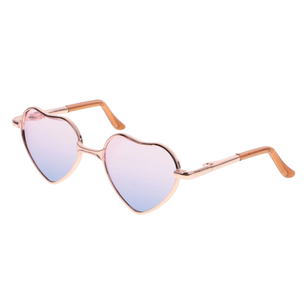 New Cute Gradient Colored 1/6 Heart Shaped Doll Glasses Eyeglasses Sunglasses For Blythe Doll 12'' Dolls Dress up Accessories