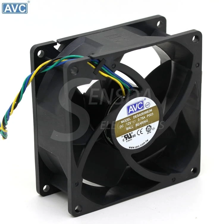 For AVC 2B08038B12S P059 DC 12V 3.84A Cooling Fan Server Square Fan 80x80x38mm 8cm 80mm 4-wire