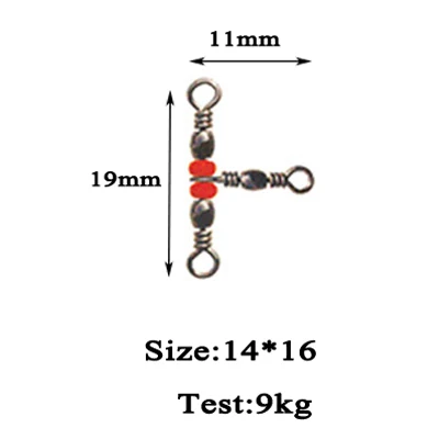 20 шт./лот рыболовные оснастки поворотный 3 ходовой вертлюгом кольцо рыболовный крючок приманки соединительная линия с бисером рыболовные принадлежности X337 - Цвет: Size14x16