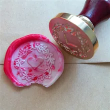 Любовь Сердце с цветком настроить Свадебный логотип Персонализированное изображение специальная печать воск уплотнение штамп приглашение Ретро Античный Набор коробок