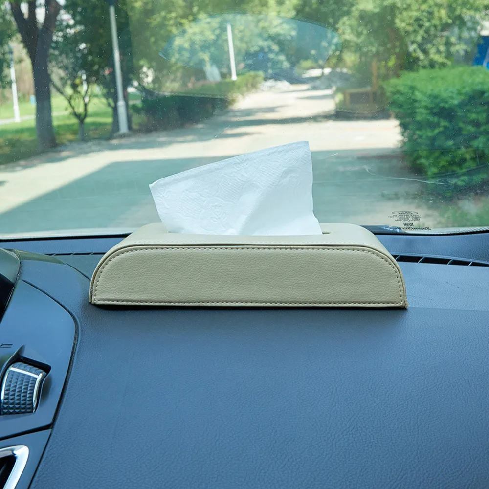 

Car Tissue Box Container Automobile Interior Accessories Organizer Rectangular Tissue Box Cover Holder 1 Pcs