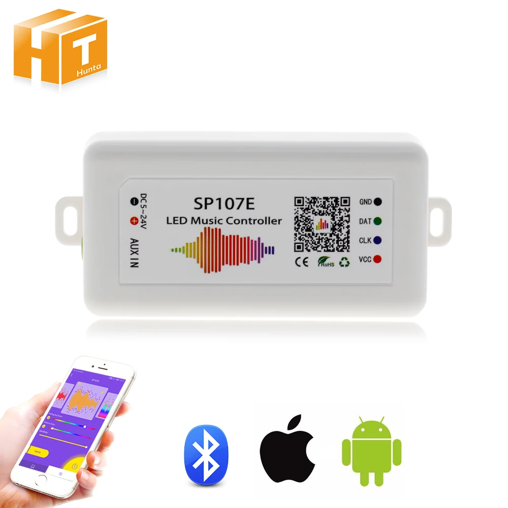 SP107E светодиодный музыкальный контроллер Bluetooth волшебный DC5 24V 2048 пикселей для WS2811