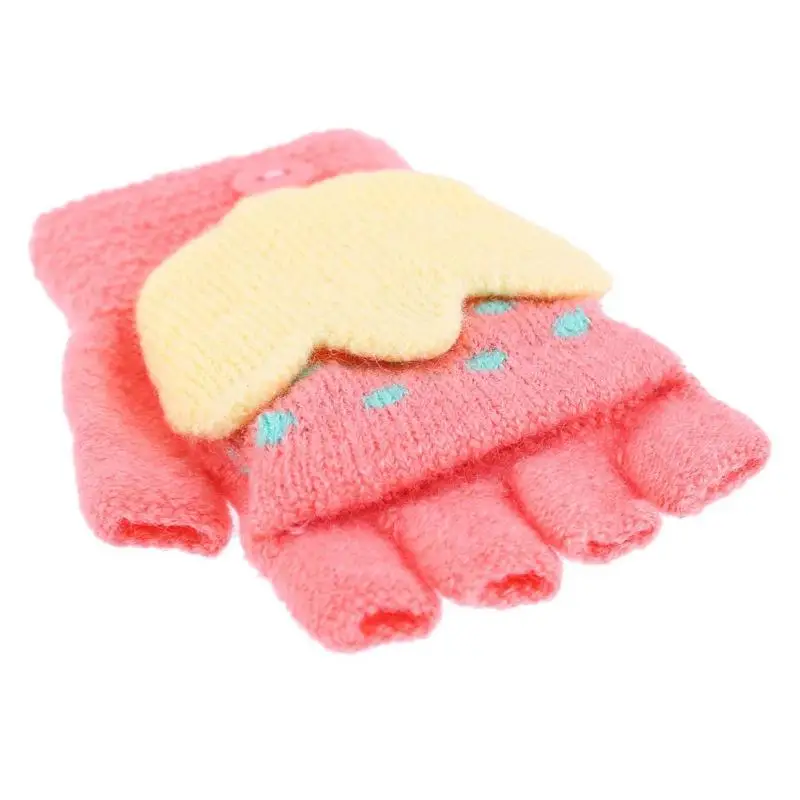 Милые детские вязаные перчатки для мальчиков и девочек зимние теплые эластичные перчатки с принтом из мультфильмов Повседневная Ручная одежда перчатки аксессуары