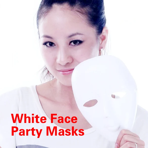 

Scary White Face Halloween Masquerade DIY Mime Mask Ball Party Costume Masks