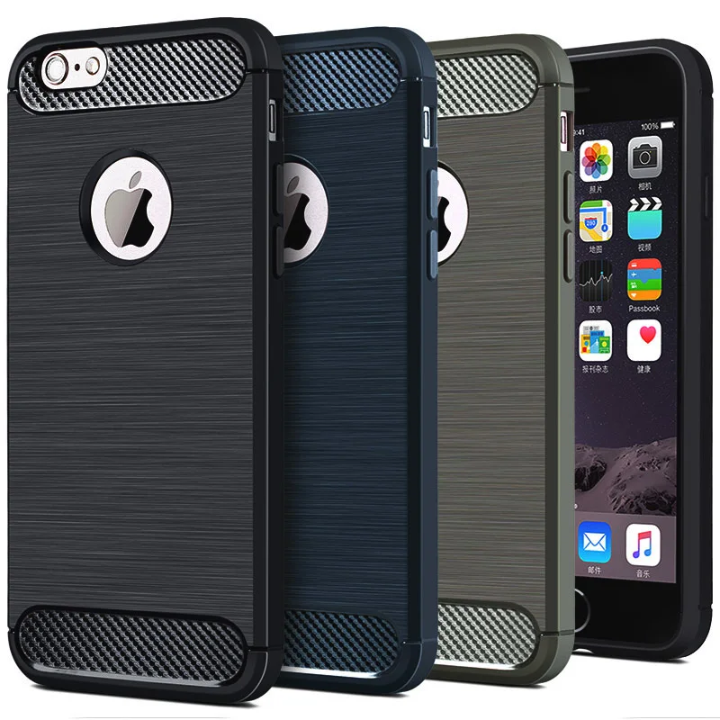 

5 5S SE Luxury Silicon Case For iPhone X 6 6S Plus Soft Phone Back Cover Carbon Fiber Coque For iPhone6 iPhone 6S 6 Plus 7 Plus