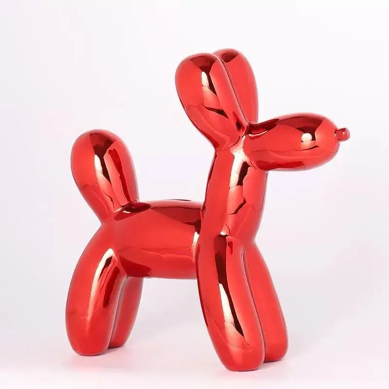 

Nordic Ceramic Gold Balloons Dog Statue Figurine Miniture Home Decor Table Decoration Resin Crafts Chirsmas Gift L3009
