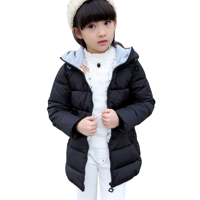 Брендовая качественная детская парка на утином пуху длинное теплое Детское пальто для девочек зимние куртки для девочек-подростков, милая одежда для маленьких девочек
