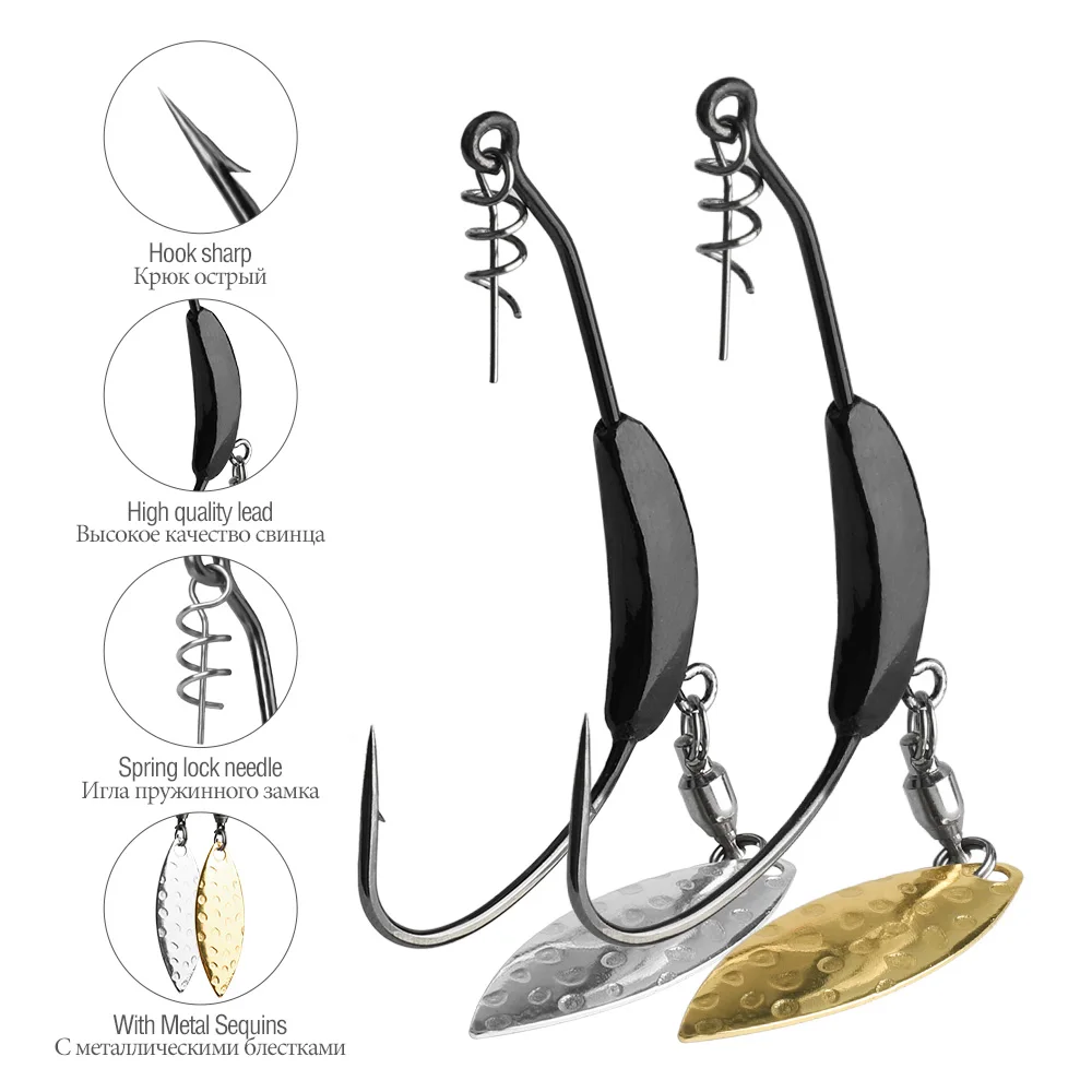 DONQL5/10 шт./лот, рыболовный крючок, свинцовая металлическая ложка с блестками, приманок с отверстием, рыболовные снасти, аксессуары jig2g3g4g5g7g