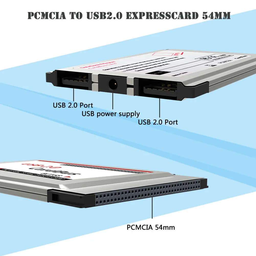 Горячая Ноутбук PCMCIA к USB 2,0 CardBus конвертер 2 портами плата PCI Express Card Adapter