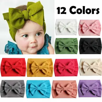 

Toddler Girls Kids Baby Bow Hairband Headband Stretch Turban Knot Head Wrap
