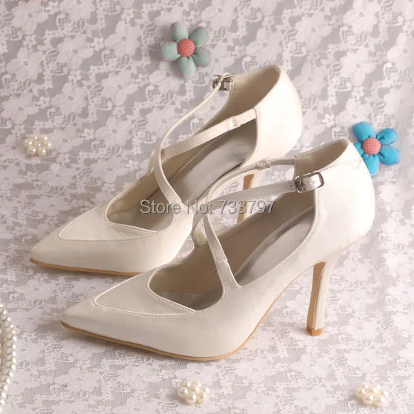 Wedopus MW896 Custom Handmade Italian Style Thin Heel Women Wedding Shoes Pointed Toe