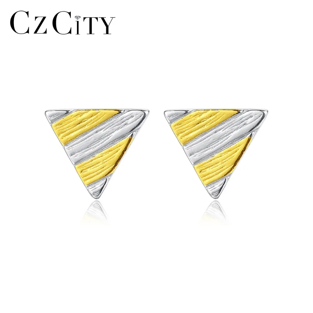 CZCITY Новый Boho Матовый Треугольник дизайна серьги со шпилькой для женщин простая