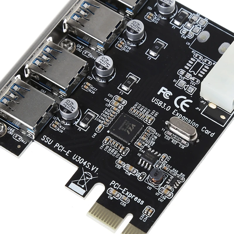 4 порта PCI-E к USB 3,0 концентратор PCI Express карта расширения адаптер 5 Гбит/с скорость