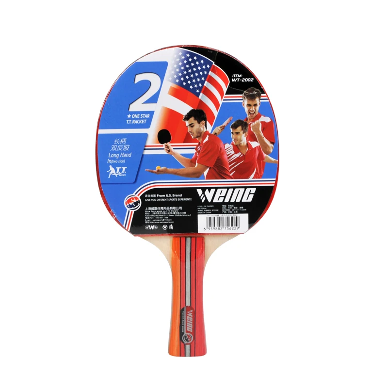 WT-2006 профессиональный настольный теннис ракетка для пинг-понга короткая ручка двойные прыщи в ракетки оригинал с сумкой топ рекомендуется