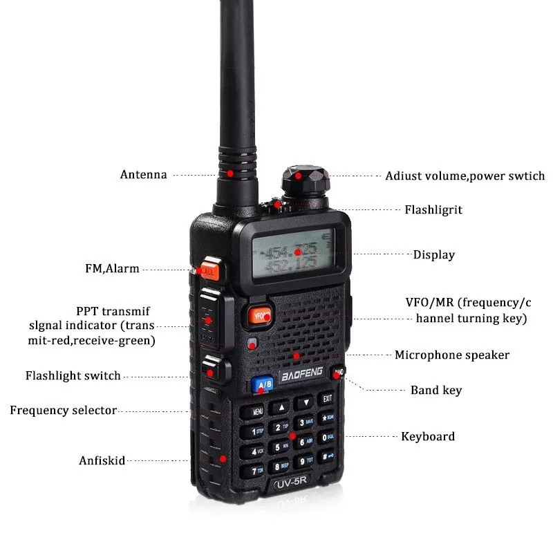 Настоящее 8 Вт 3800 мАч baofeng UV-5R для двухстороннего радио VHF UHF Двухдиапазонный портативный Радио walkie talkie uv 5r
