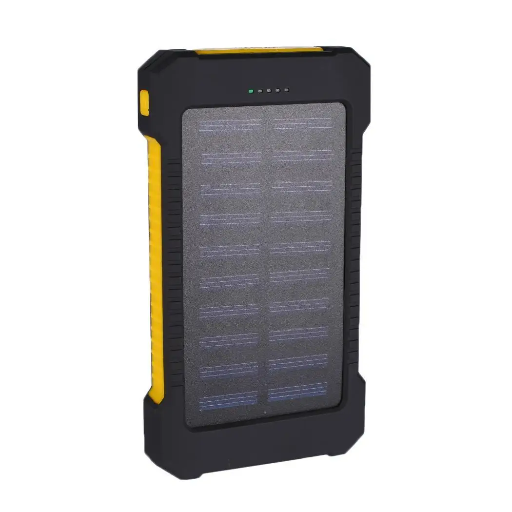 yellow 20000 mAh открытый солнечный банк силы портативный 2 USB зарядное устройство банк силы вешалка компас внешняя батарея для Xiaomi Mi iPhone samsung - Цвет: yellow