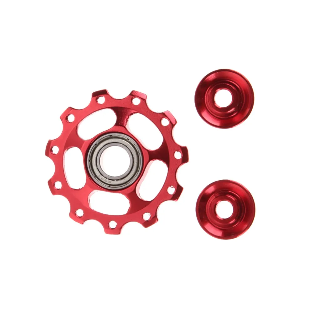 Алюминиевый сплав велосипедный задний переключатель Jockey колесо дорожный горный велосипед направляющий ролик натяжной шкив часть велосипедные аксессуары - Цвет: Красный