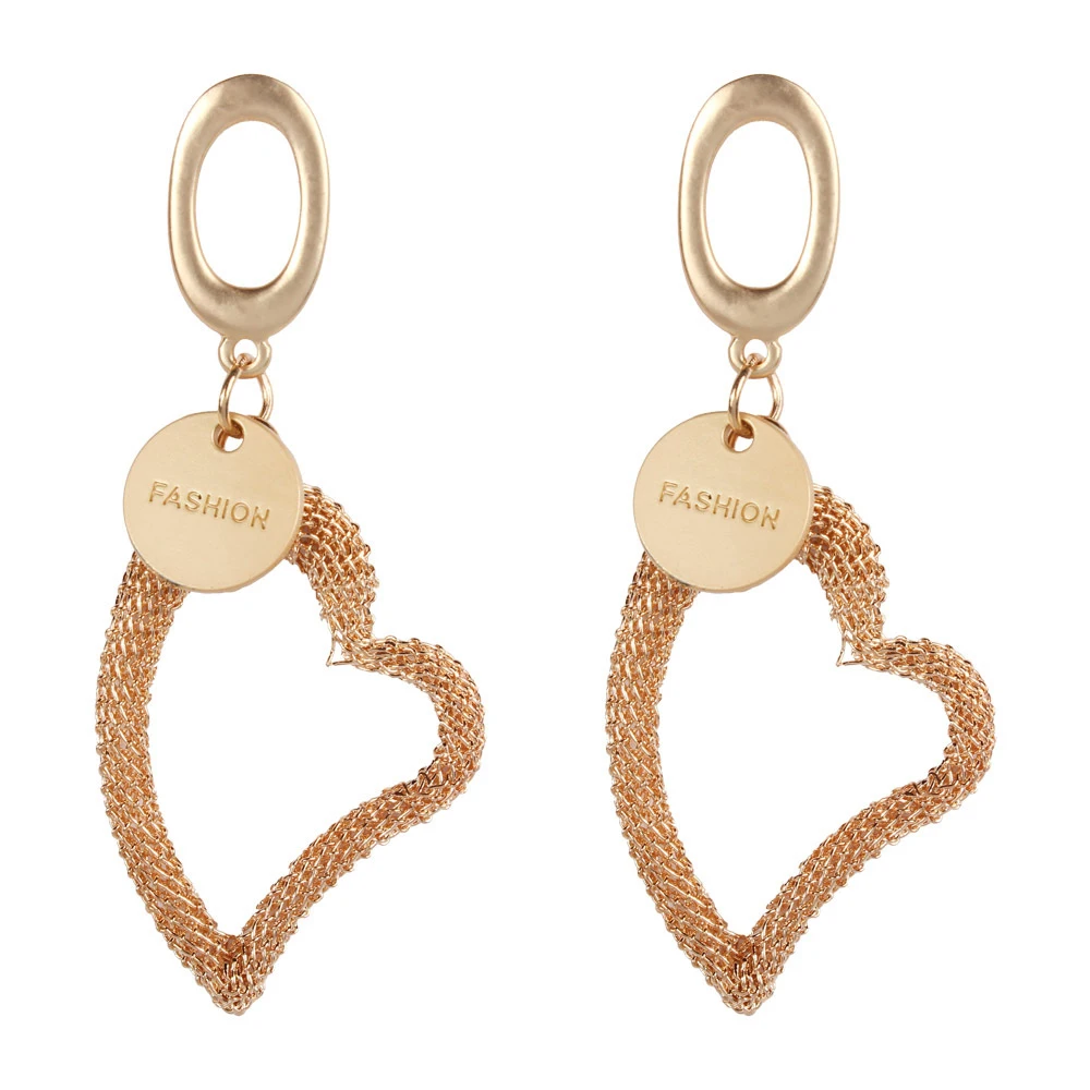 

ZA New Design Alloy Gold Earring Geometric Shape Dangle Earring For Woman Fashion Beautiful Statement Drop Earrings Wholesale