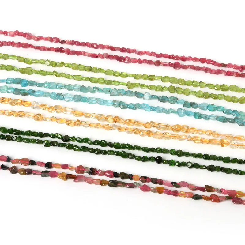 

Natural Stone Chip Beads for Jewelry Making: Diopside Apatite Olivine Tourmaline Strand 38cm Selectable Materials