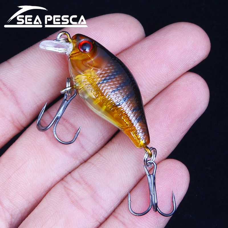 

SEAPESCA Minnow Artificial Fishing Lures Wobble Crankbait 4.2g 4.4cm Treble Hooks Culter perch Hard Crank Bait ZB240