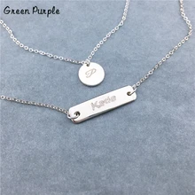 925 Silver Coin Necklace Custom Layered necklace Name Chocker Handmade Letter Jewelry Personalized Pendants Boho Kolye Necklace coin layered bolo necklace