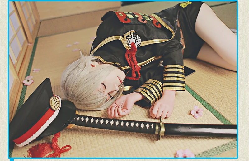 HSIU_NEW Хотарумару Косплей Костюм "Touken Ranbu-ОНЛАЙН" Одежда Полный комплект и a парик С Броня Hat Носки плащ Полиэстер