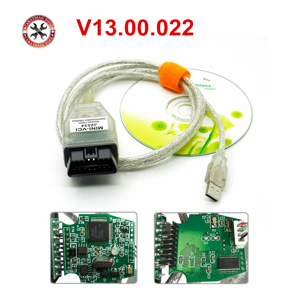 Профессиональный мини-VCI J2534 для TOYOTA TIS Techstream новейший V13.00.022 диагностический кабель Mini VCI