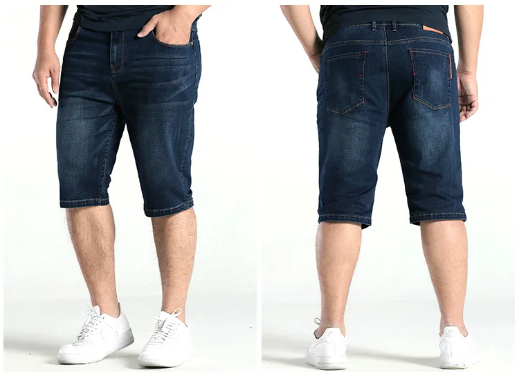 2018 Большие размеры Мужская Тонкий Прямые джинсы свободные плюс Штаны мужские джинсы Шорты