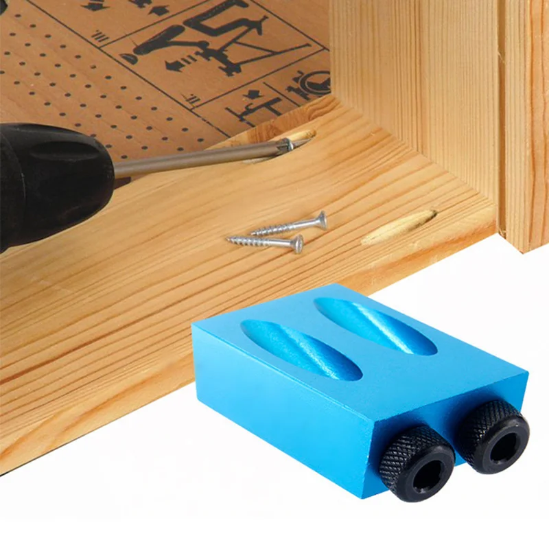 

Pocket Hole Jig Kit with 6-10mm Drive Adapter for Woodworking Angle Drilling Holes Guide _WK