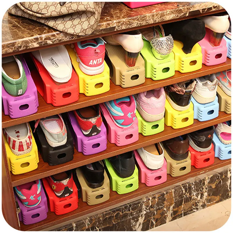Vanzlife Экономия пространства Двойной lalier толщины обуви стойки творческий простой обувь Пластиковая Полка для хранения