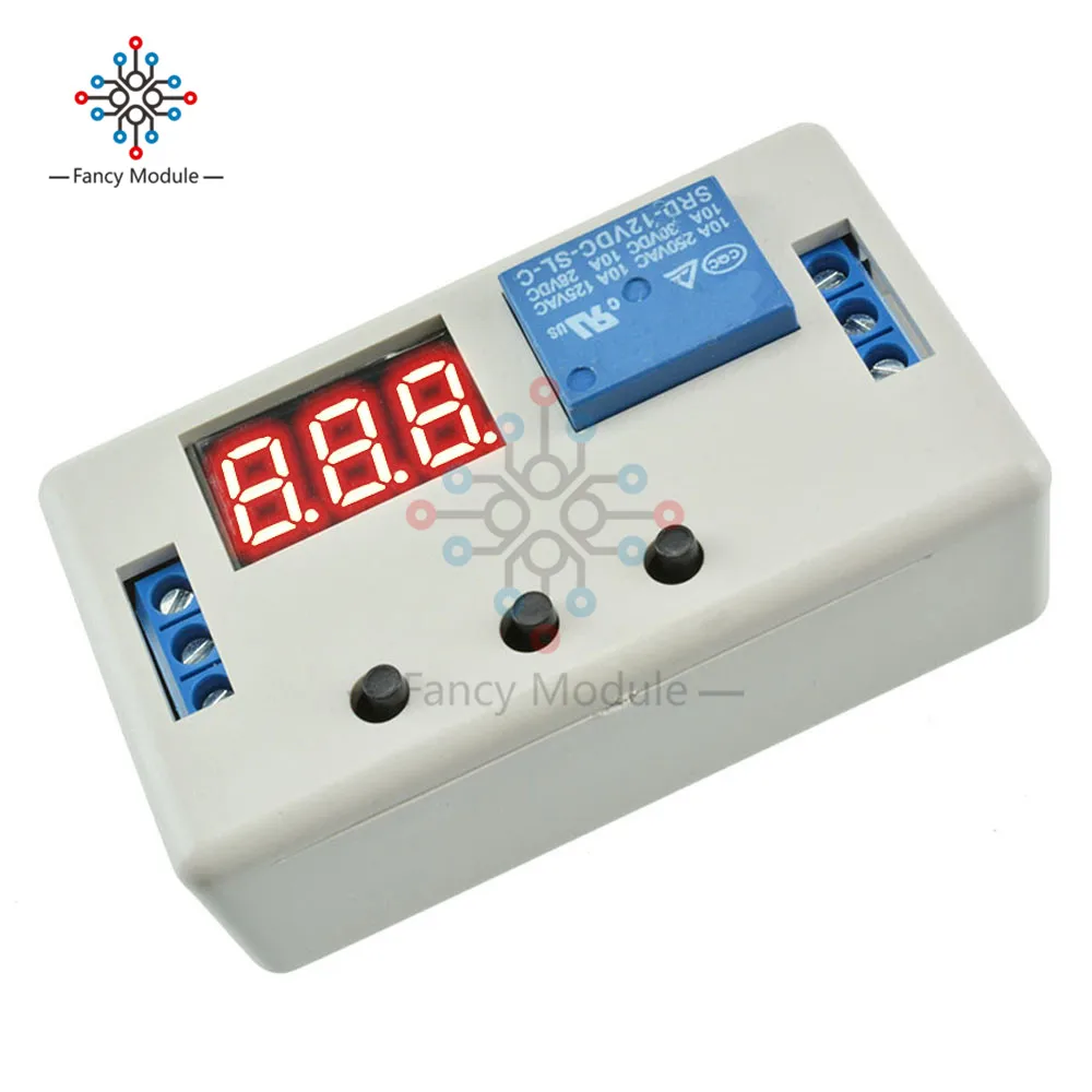 

1 Channel 12V Control Programmable Timer Switch Trigger Cycle Module Digital LED Display Time Delay Relay Module Board With Case