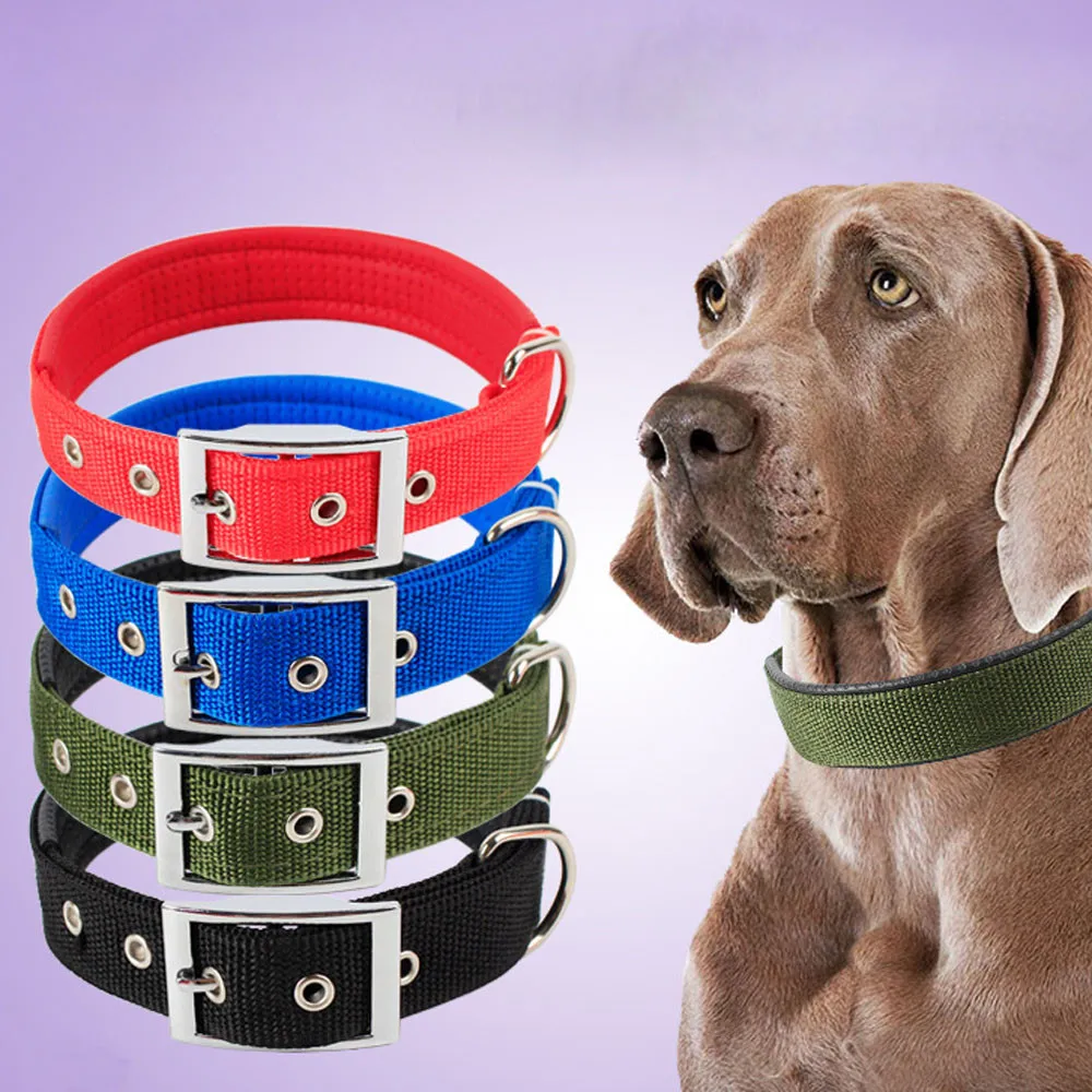 

Dog Collar Adjustable Neck Strap for Large Medium Small Pet Dog Pure Color