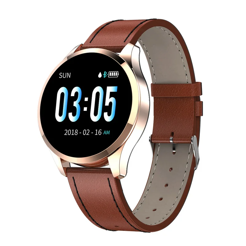 Newwear Q9 Смарт-часы для мужчин и женщин модные бизнес водонепроницаемый монитор сердечного ритма кровяного давления фитнес-Браслет Smartwatch VS Q8 - Цвет: Золотой