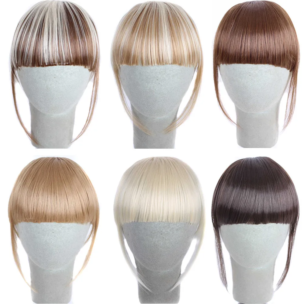 Goede Fabriek prijs 1 Stks Pretty Meisjes Clip Op Clip In Front Haar Bang Fringe Haarverlenging Stuk Pruiken Stand May11 HW