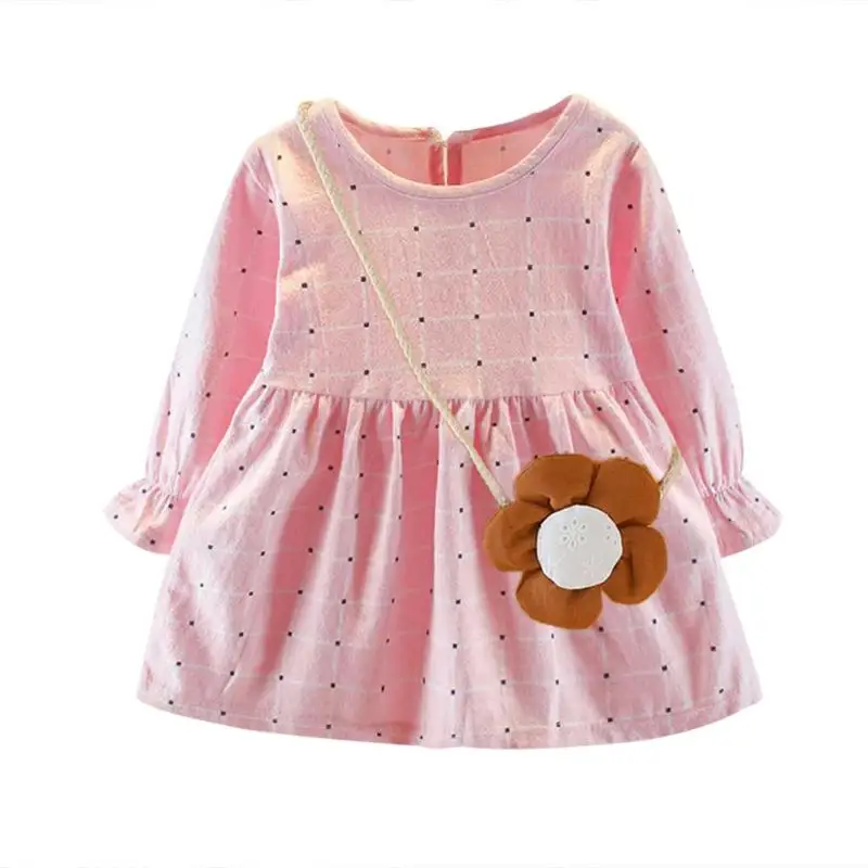 

Summer Plaid Print Explosion Solid Color Dress Cartoon Polka Dot Bow Cartoon Bunny Satchel Korean Baby Cute Dress