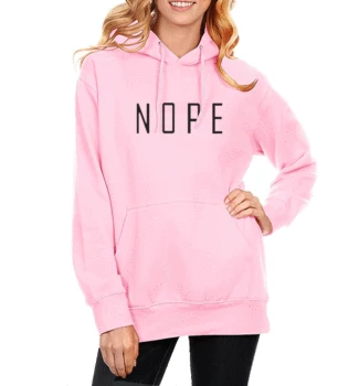 

Hot Sale Women's Sweatshirts 2019 Spring Winter Fleece High Quality Hoodies For Women Streetwear NOPE Print Tracksuits Female