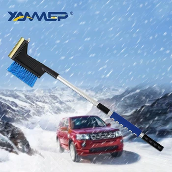 

Ice Scraper With Brush Snow Shovel Multifunction Deicing Snow Removal Car Windshield Escape Hammer 2 In 1 Cleaner Tool Xammep