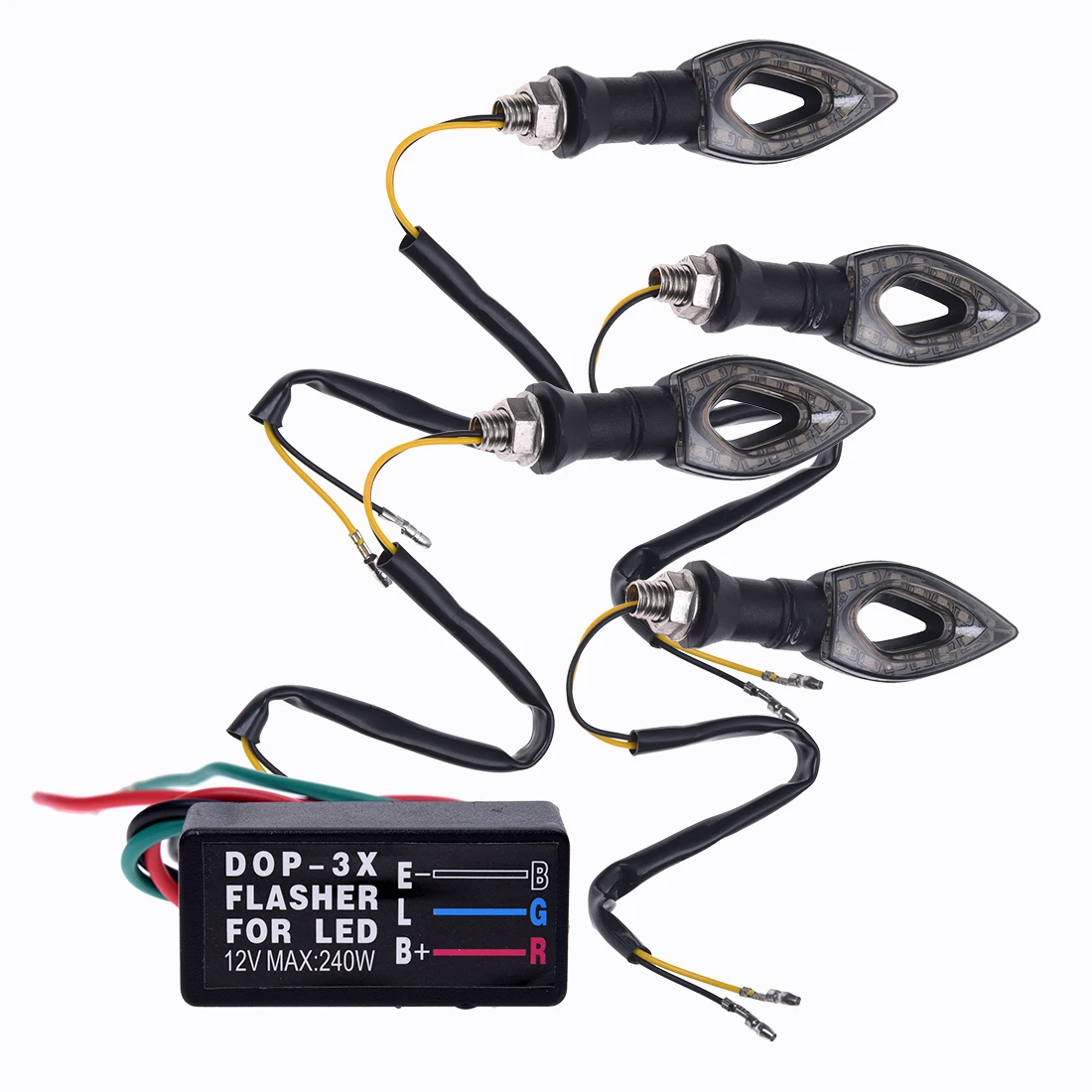 

4 PCS Indicator Signal 12 SMD LED Yellow + Relay for Motorcycles